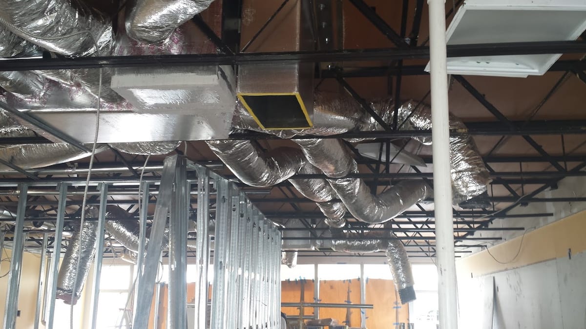 Commercial HVAC duct drop and ventilation installation by Jireh Cooler