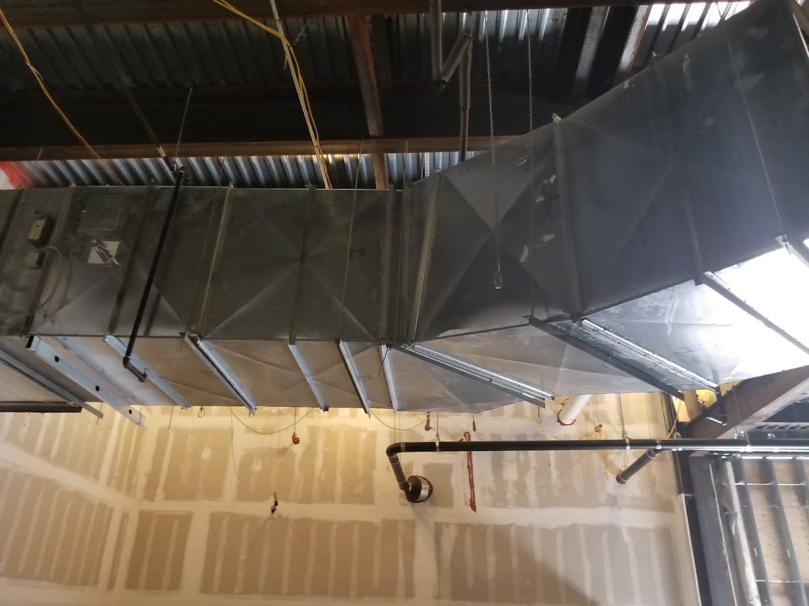 Commercial ductwork system of the type Jireh Cooler inspects and cleans