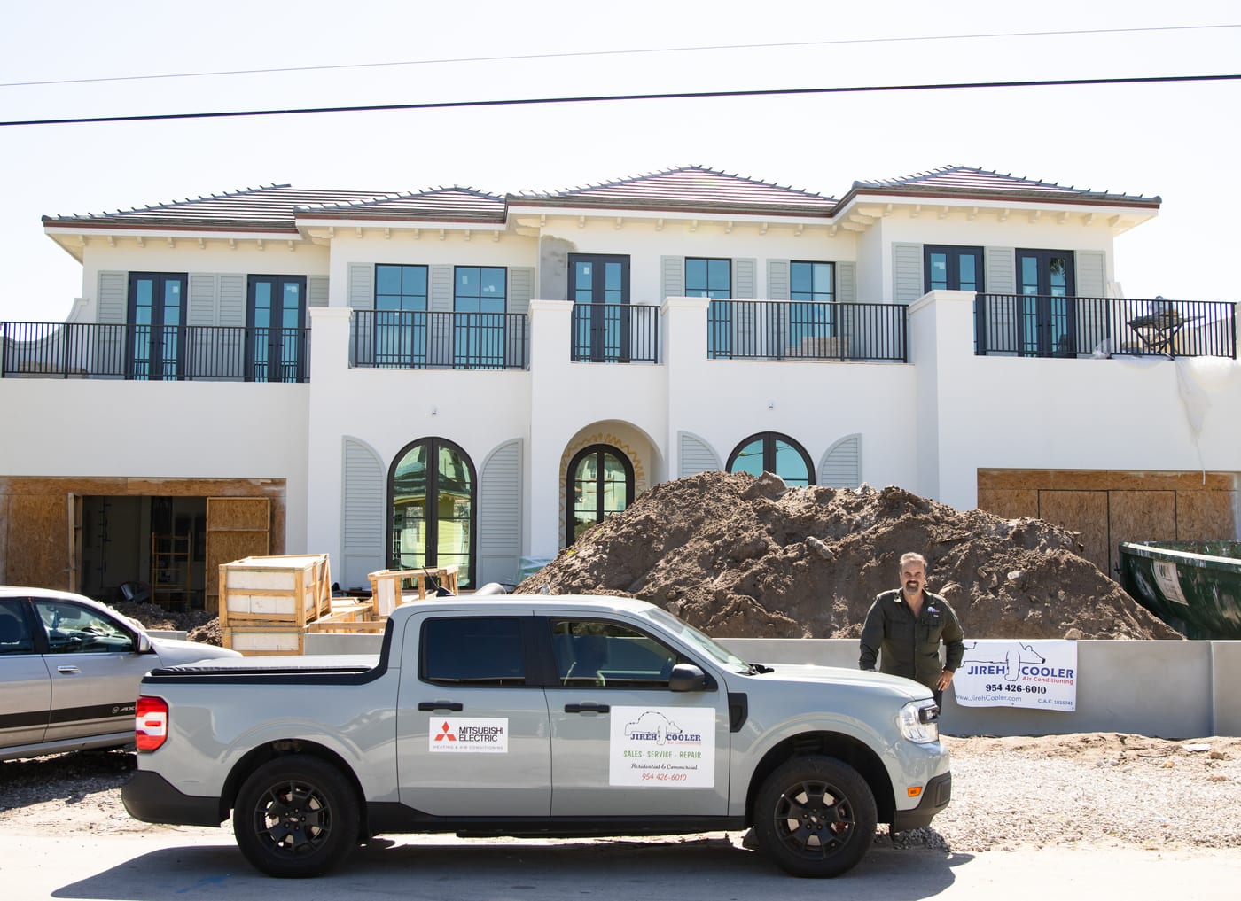 Jireh Cooler truck at a luxury residential new-construction project in South Florida